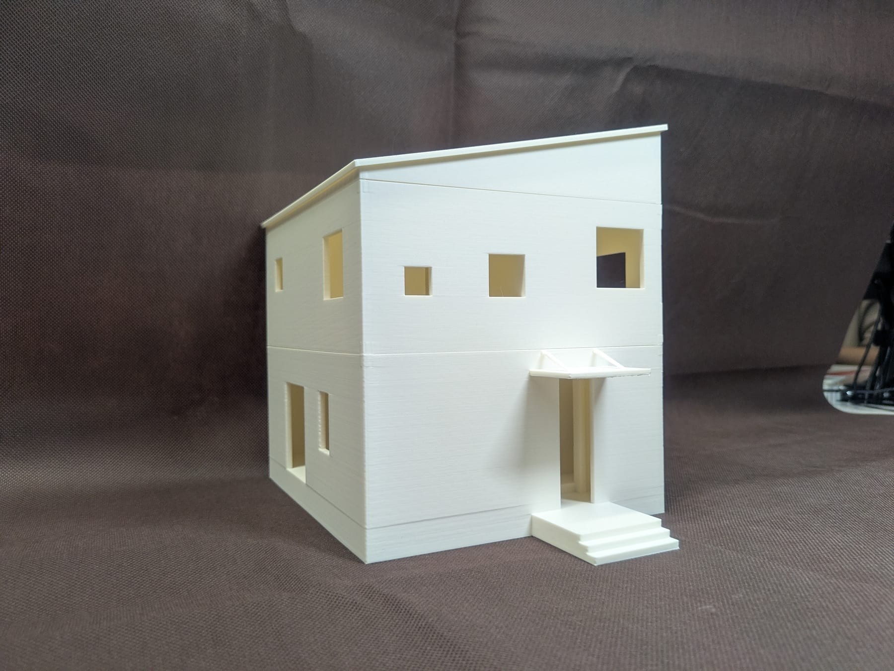 住宅模型2（20cm x 20cm x 20cm（1/40））の3Dプリント作品例